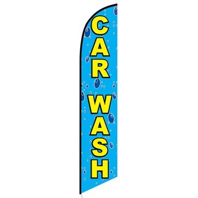 Car Wash Blue/Yellow Feather Flag