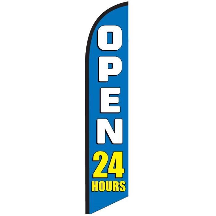 Open 24 Hours Feather Flag