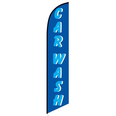 Car Wash Blue/Blue Feather Flag