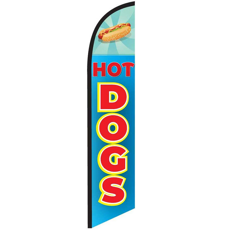Hot Dogs Blue/Red Feather Flag