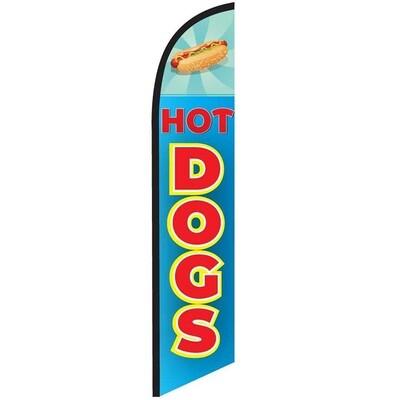 Hot Dogs Blue/Red Feather Flag