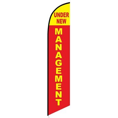 Under New Management Feather Flag
