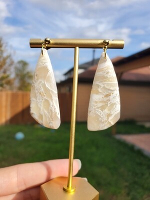 White Marble Dangles