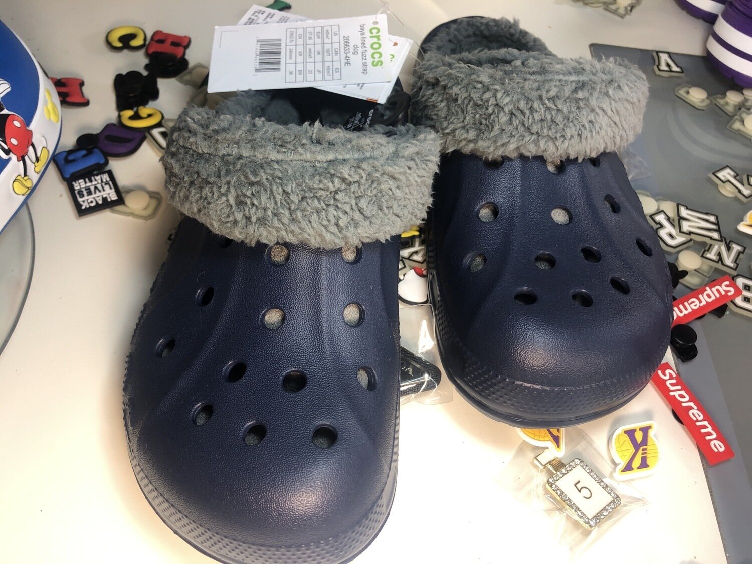 crocs with fur in store