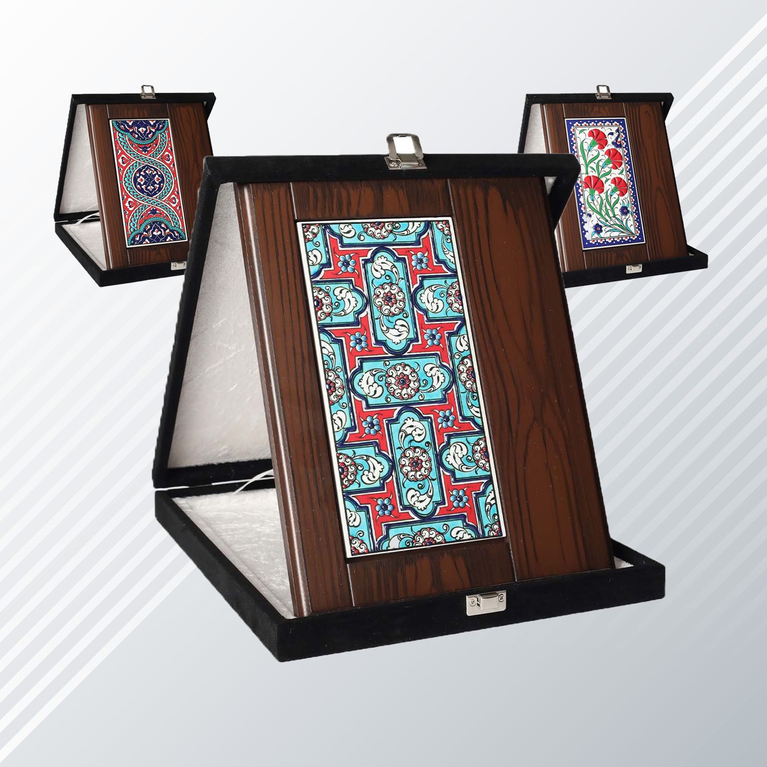 Kutahya 10*20 Cini Karo Velvet Boxed Plaque