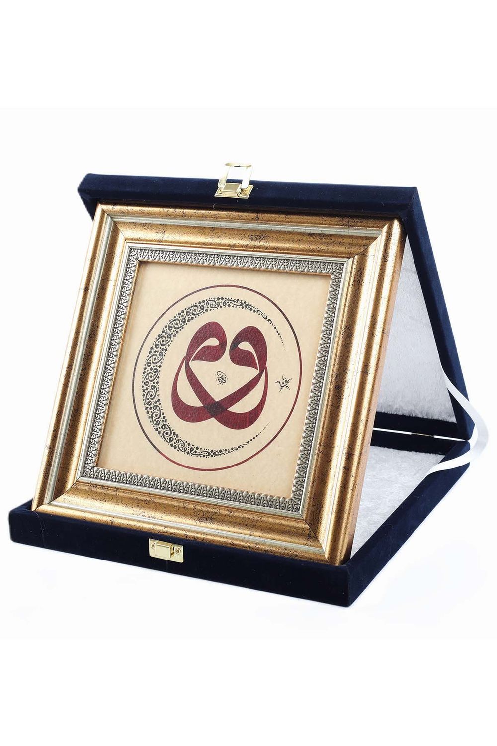 Kadife Kutulu Plaket 24x24, Type: Crescent Star Musanna Vav