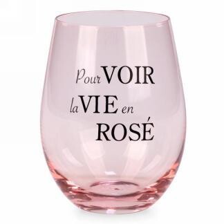 Verre De Vin "Pour Voir La Vie En Rosé"