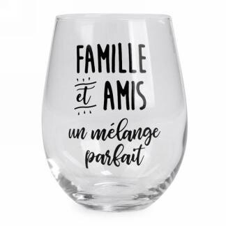 Verre De Vin &quot;Famille &amp; Amis Un Mélange Parfait&quot;