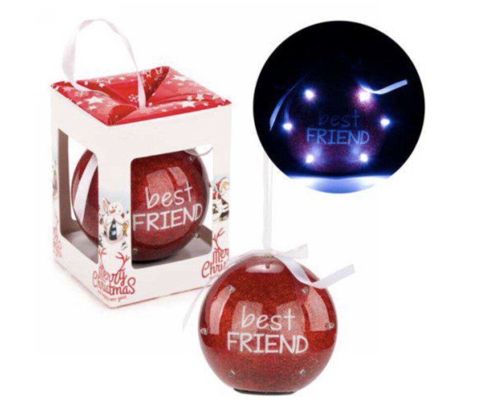 Ornement Boule Illumin. &quot;Best Friends&quot;