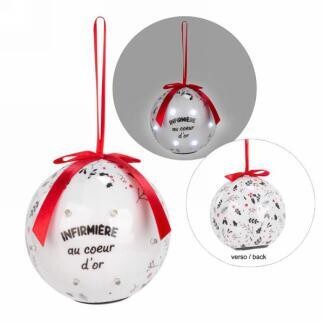 Ornement Boule Illumin. &quot;Infirmière Au Coeur D&#39;Or&quot;