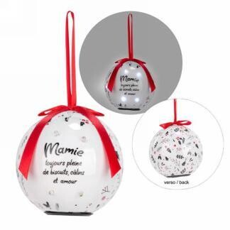Ornement Boule Illumin. &quot;Mamie Toujours Pleine De Bicuits, Calins Et Amour