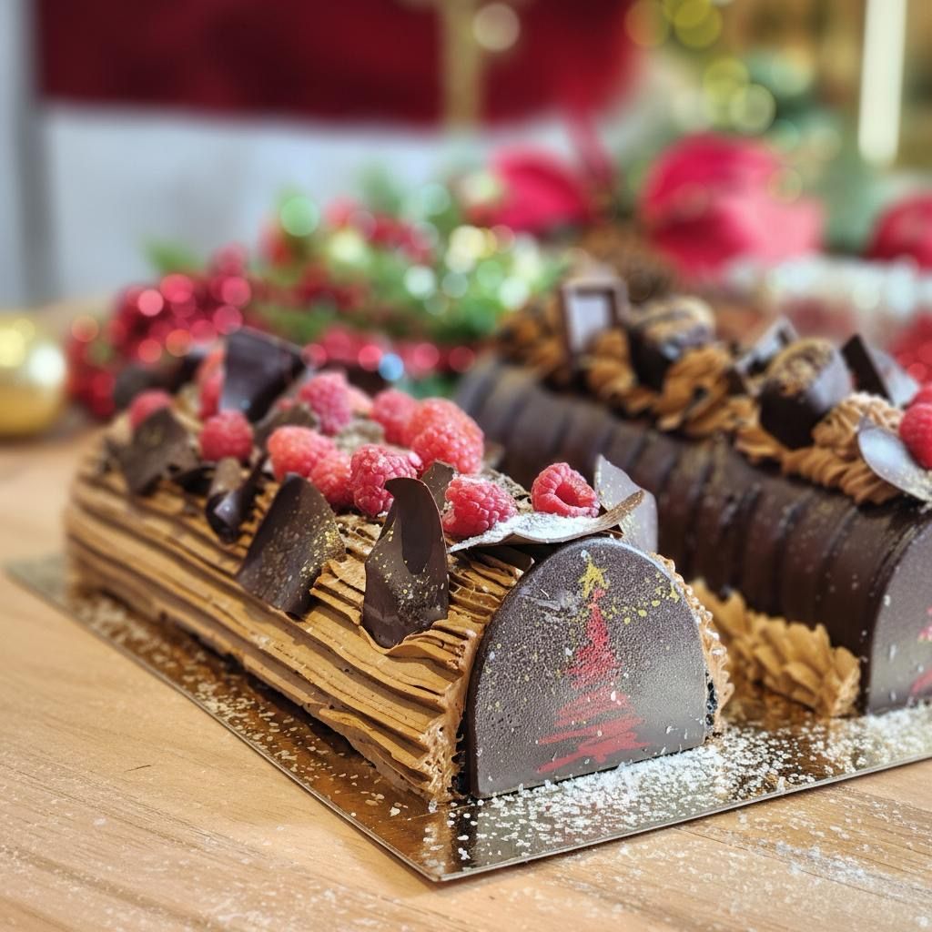Bûche Framboise Au Chocolat Noir