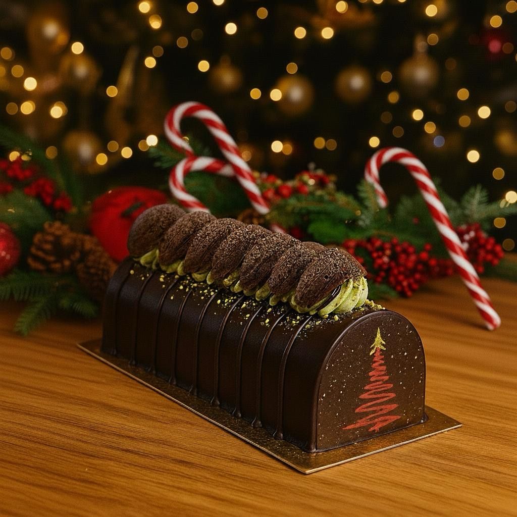 Bûche Dubai Chocolat Pistache