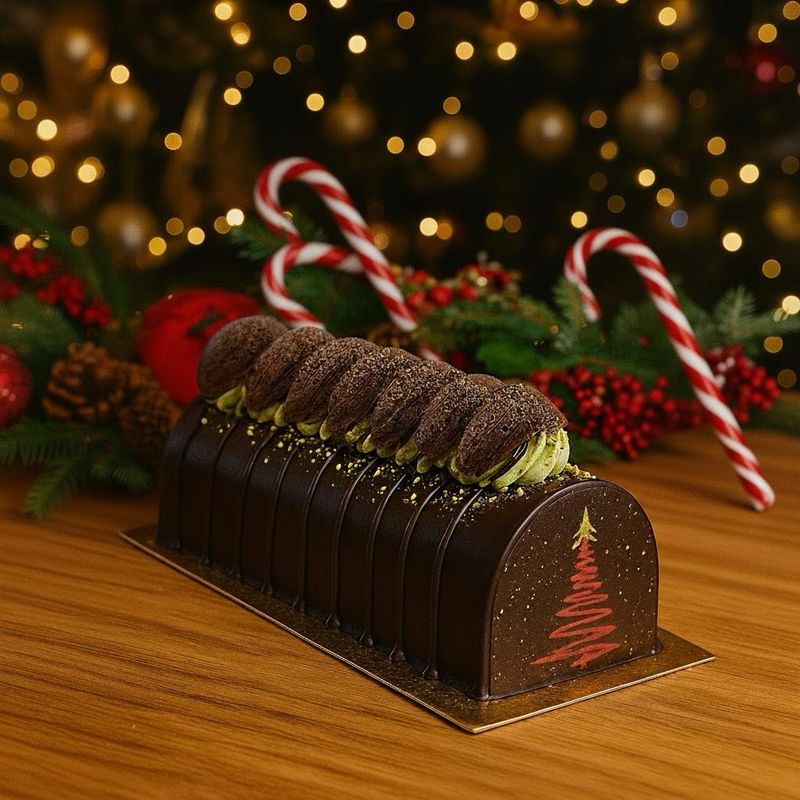 Bûche Dubai Chocolat Pistache