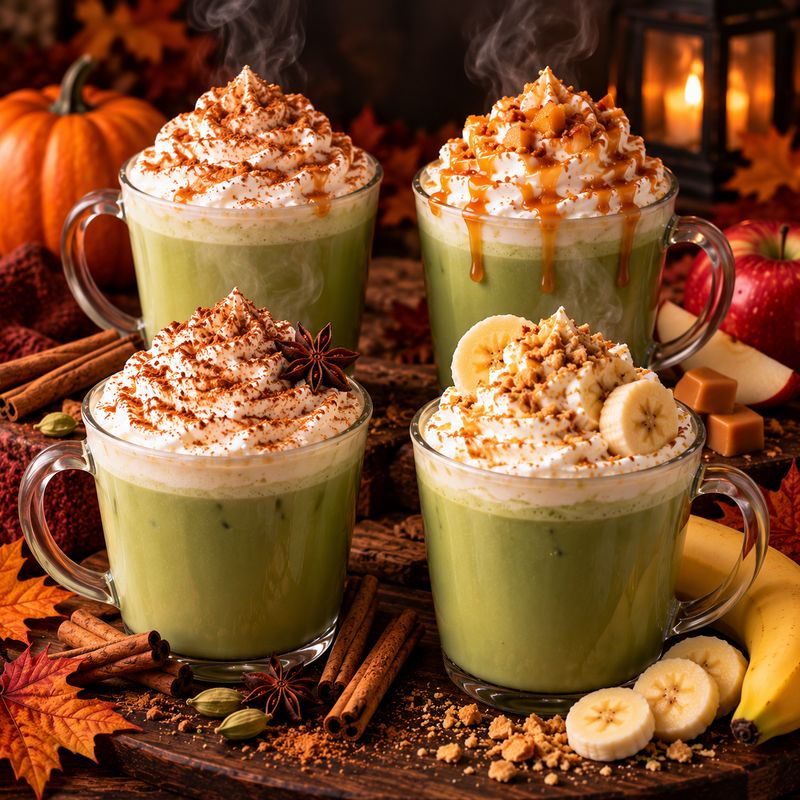 Thé Matcha Latte Épice De Citrouille