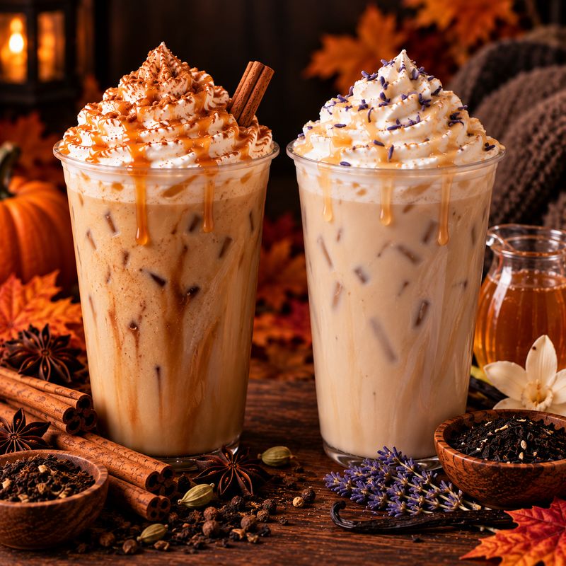 Thé Chai Latté Glacé Crème Caramel Pomme