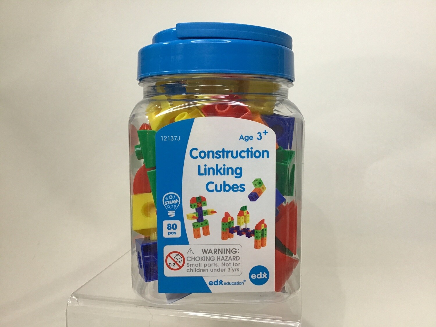 Construction Linking Cubes mini jar