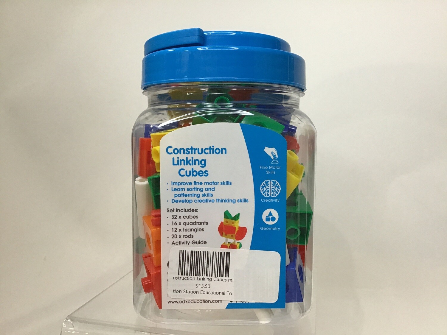 Construction Linking Cubes mini jar