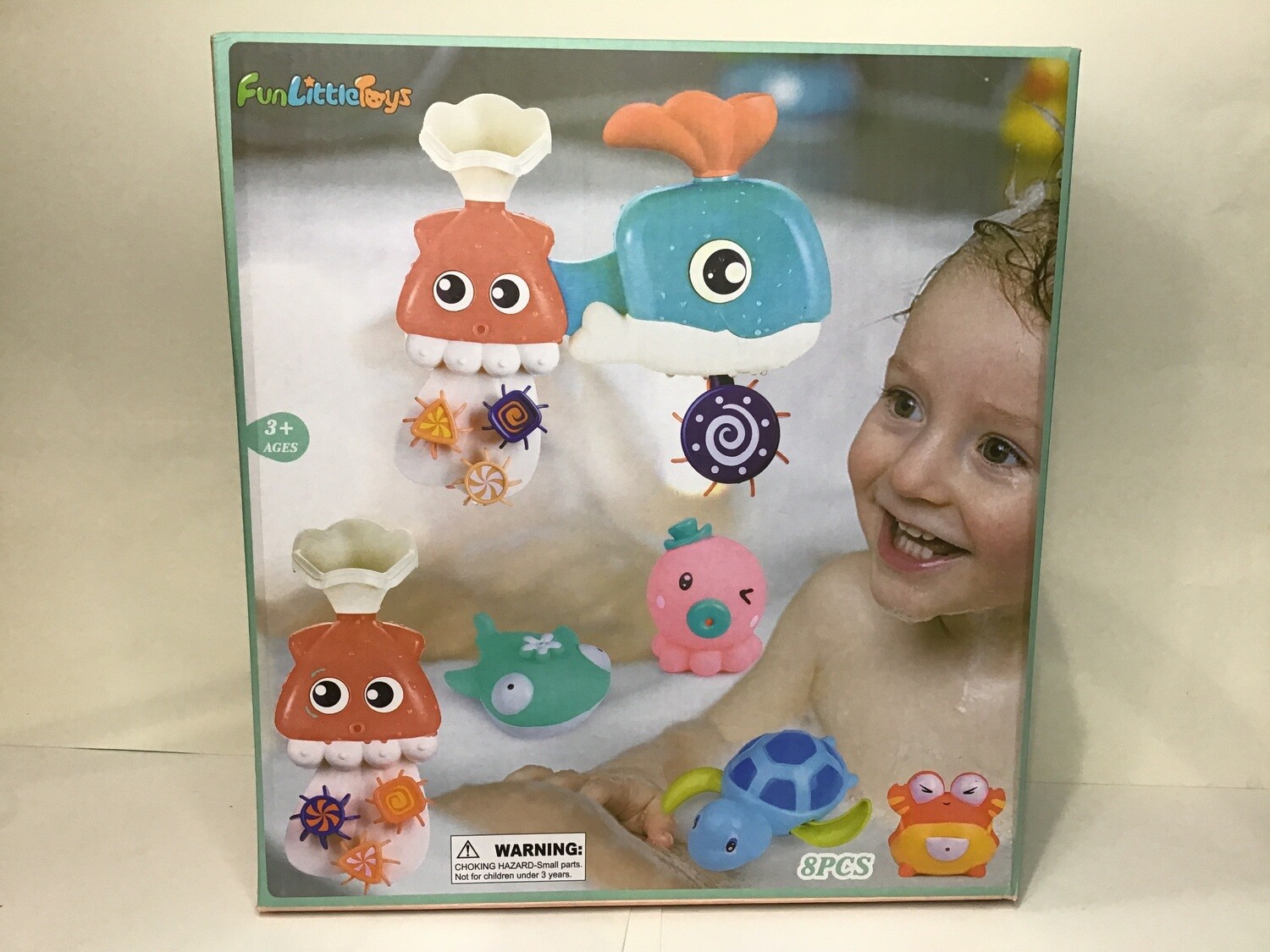 8pcs bath toy waterfall station