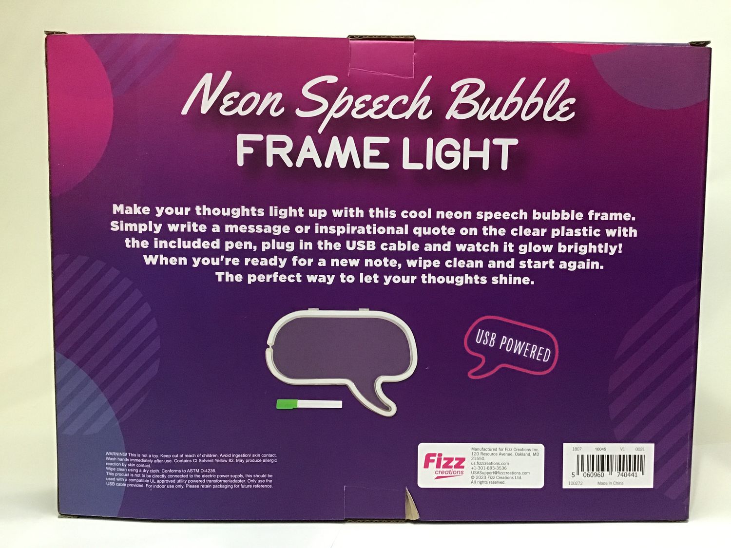 Neon Speech Bubble Light