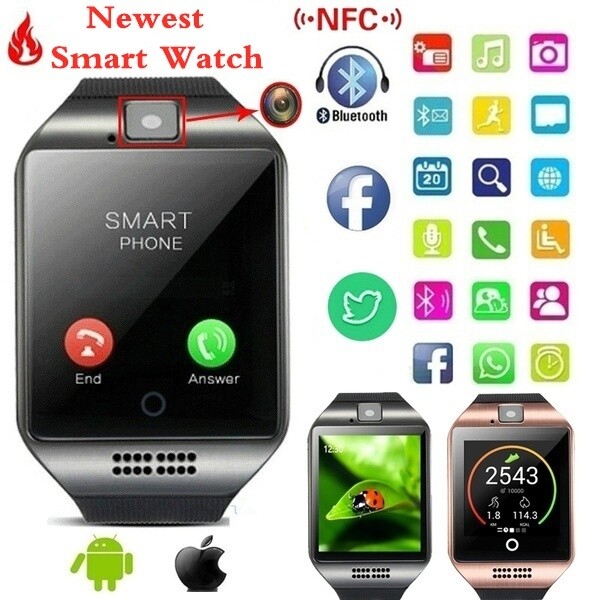 2021 HOT Product Q18S Smart Wrist Watch with Camera Facebook Sync Sms Smart Watch Compatible with iPHONE &amp; Android, Smartphones