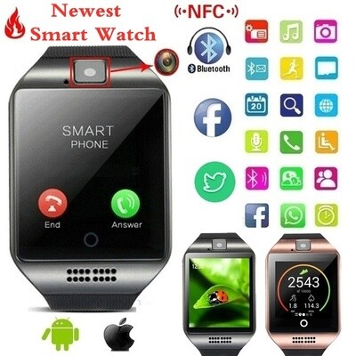 2021 HOT Product Q18S Smart Wrist Watch with Camera Facebook Sync Sms Smart Watch Compatible with iPHONE & Android, Smartphones