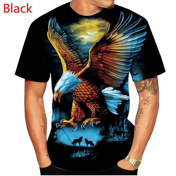 3D Eagle Printed Womens and Mens Short Sleeves fashion Casual Sport T Shirts
