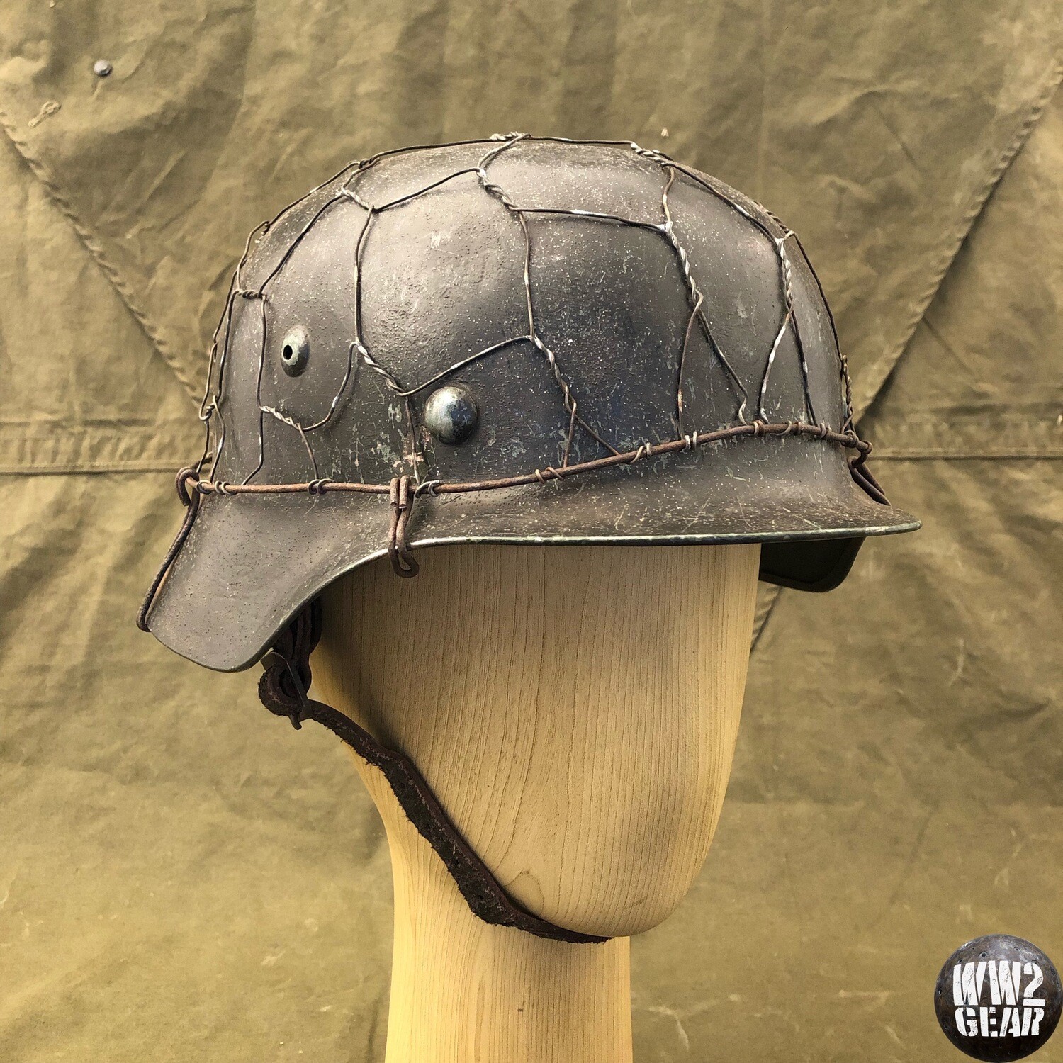 WW2 German Stahlhelm Chicken Wire Helmet Cover (repro n°13)