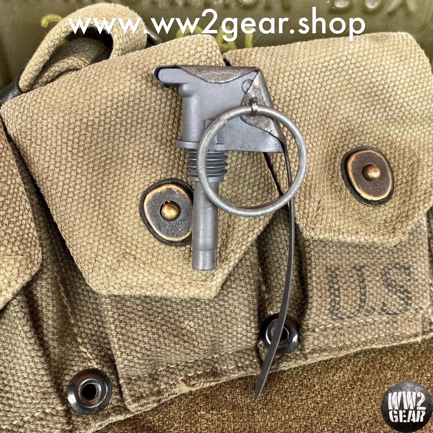 US WW2 MKII Pineapple Frag Grenade Fuse Set (Cold Cast Metal Reproduction)