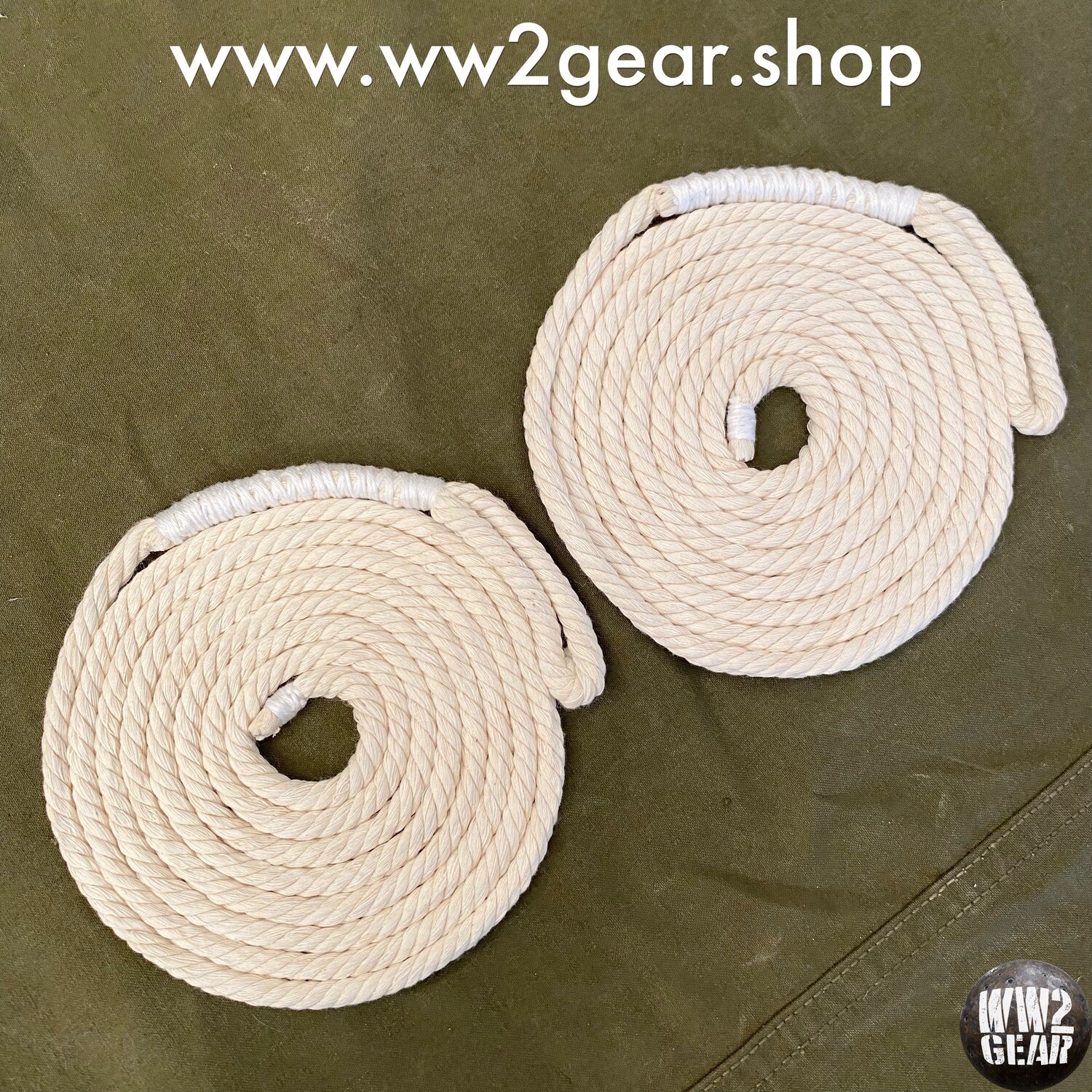 WW2 US Army Pup tent ropes x2 (Reproduction)