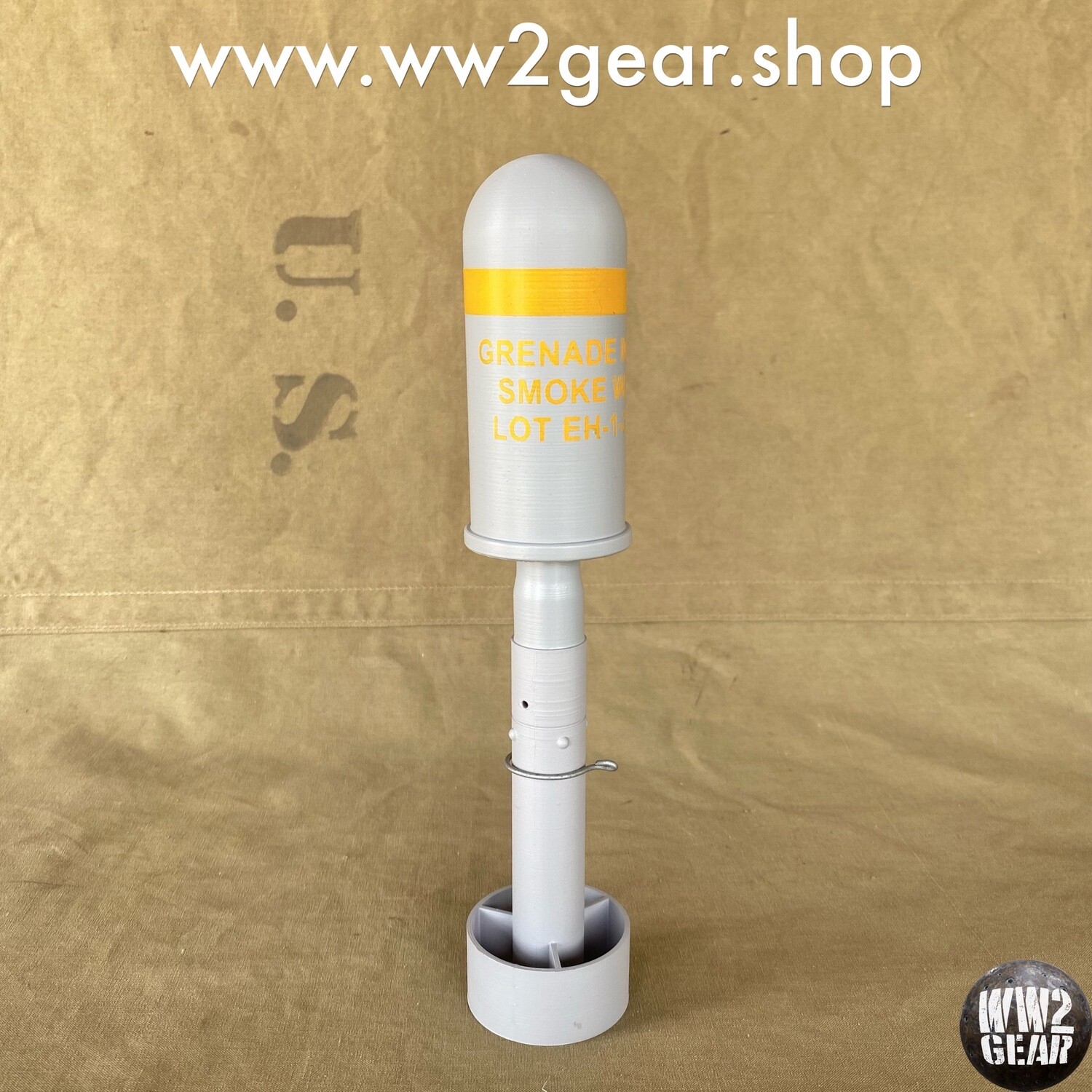 US WW2 M19 WP Smoke Rifle Grenade - Grey (3D Printed Reproduction)