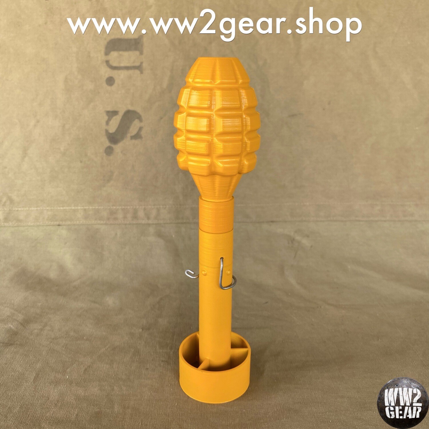 US WW2 M17 Rifle Grenade - Yellow (3D Printed Reproduction)