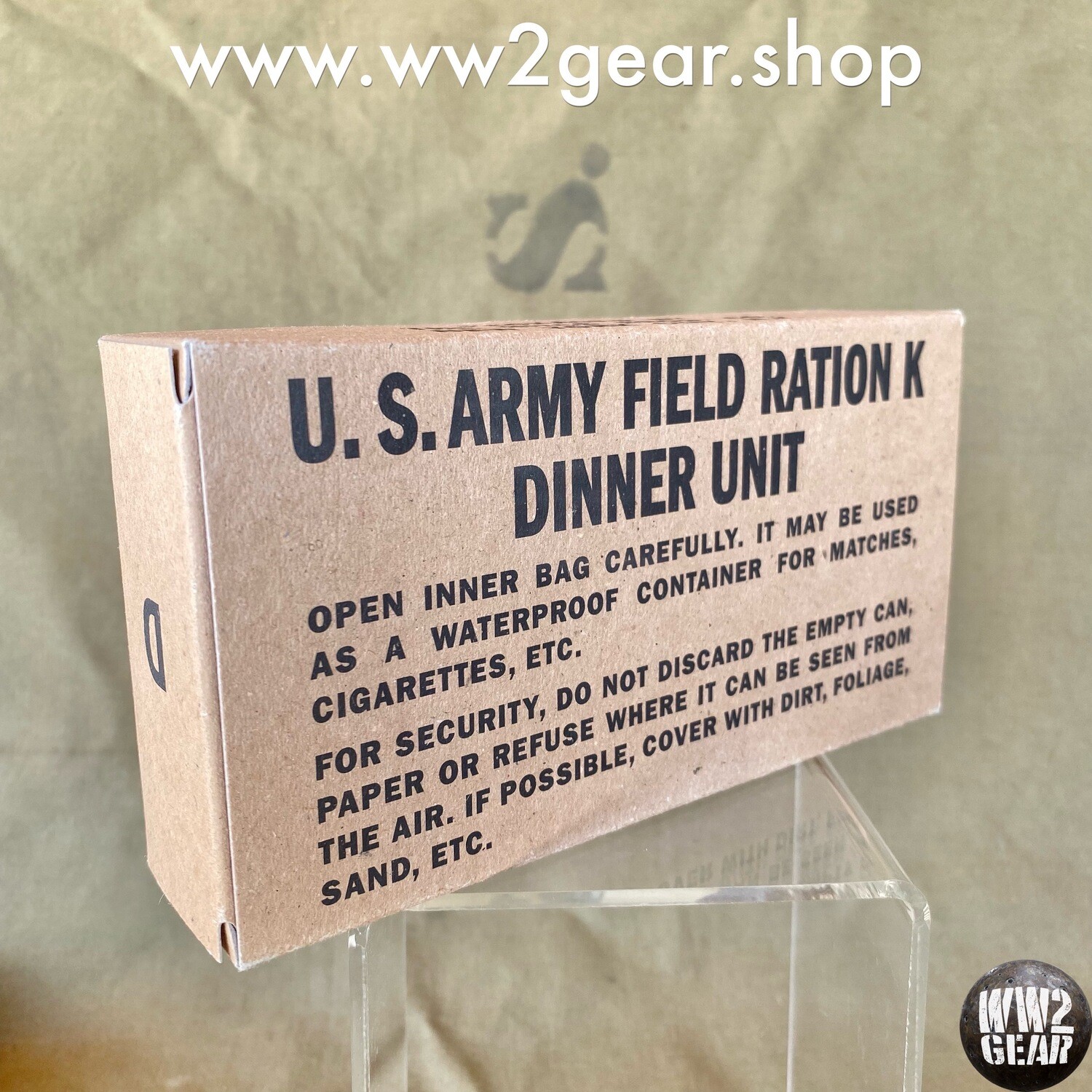 US WW2 K Ration - Type II, Dinner Unit (Reproduction)