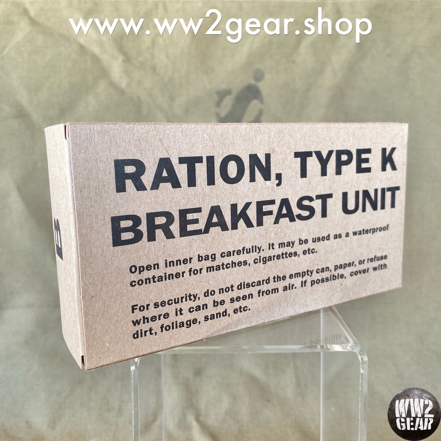 US WW2 K Ration - Type III, Breakfast Unit (Reproduction)