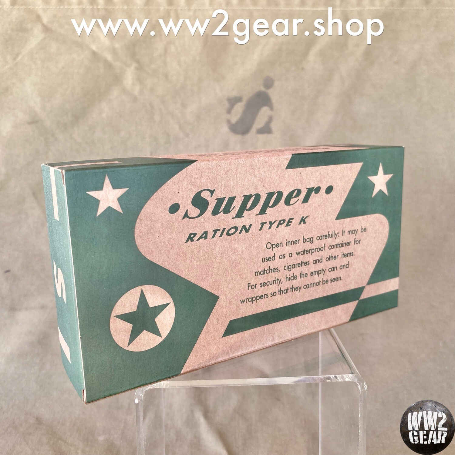 US WW2 K Ration - Type IV, Supper Unit (Reproduction)