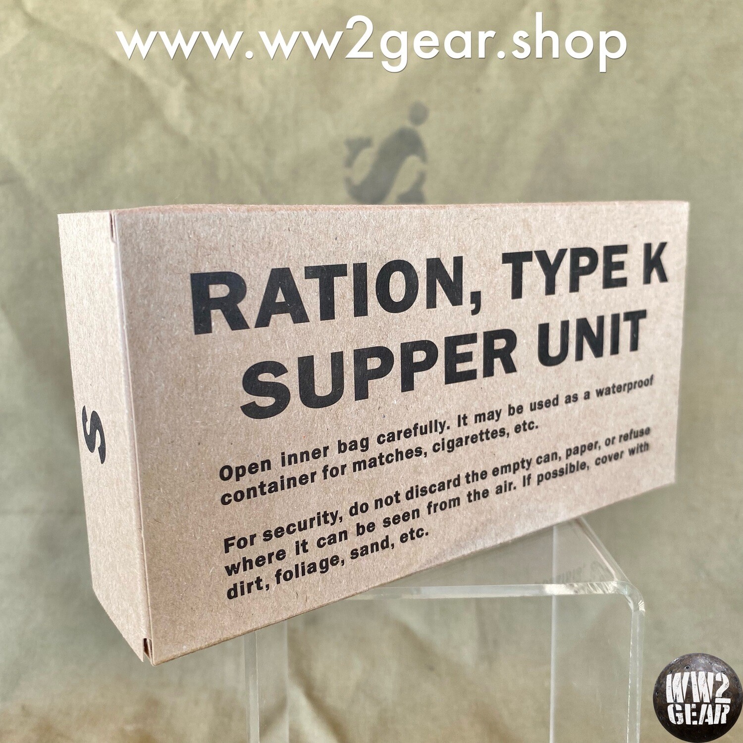 US WW2 K Ration - Type III, Supper Unit (Reproduction)