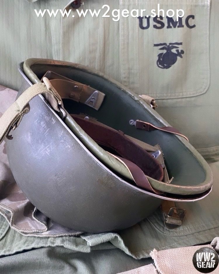 WW2 US Hawley Fibre Liner with HBT Webbing (Reproduction)