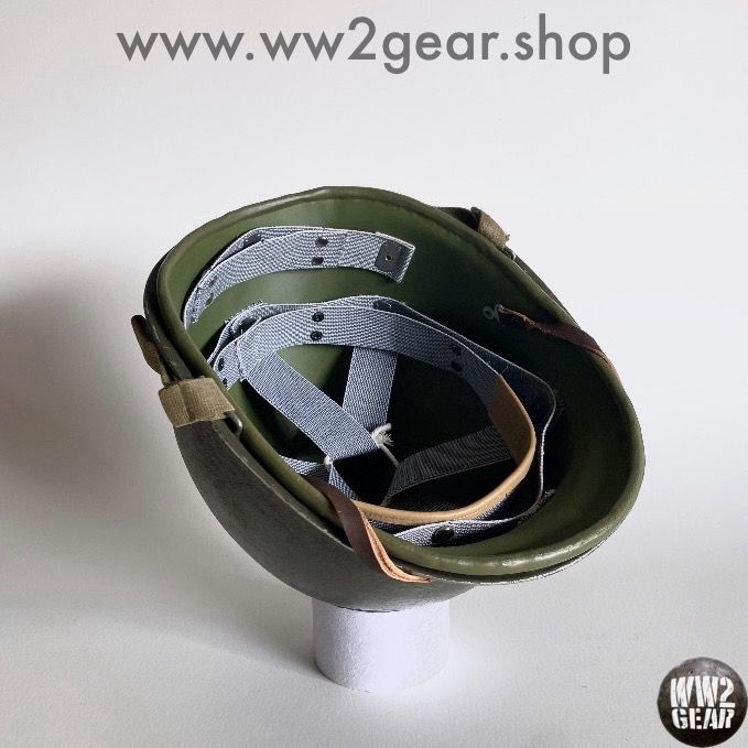 WW2 US Hawley Fibre Liner Reproduction with Rayon Webbing &amp; Headband - Size 7 1/8 (57cm)