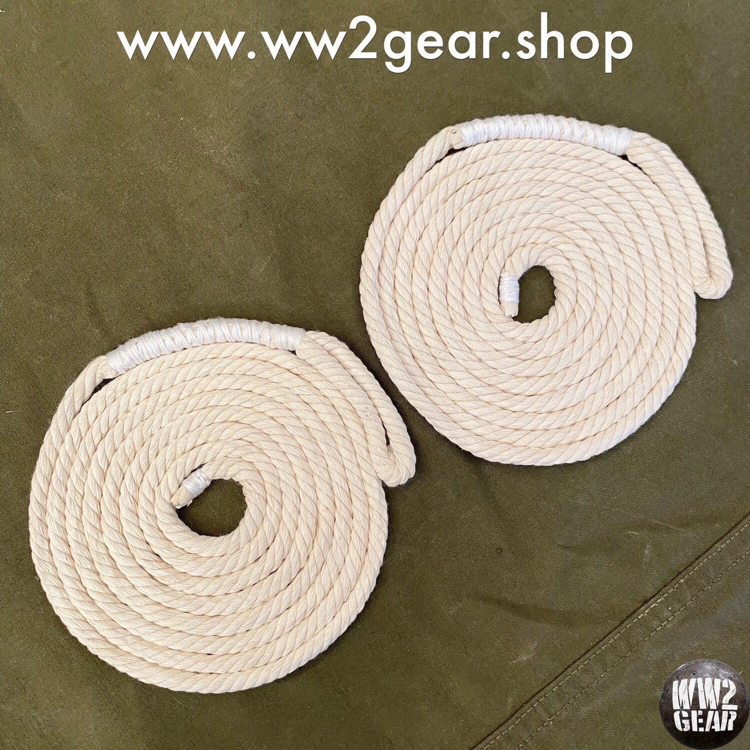 WW2 US Army Pup Tent Ropes x2 (Reproduction)