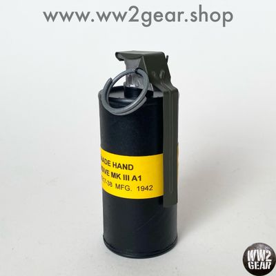 US WW2 MKIII-A1 Offensive Grenade Reproduction with Cardboard Body, Metal Spoon &amp; Ring