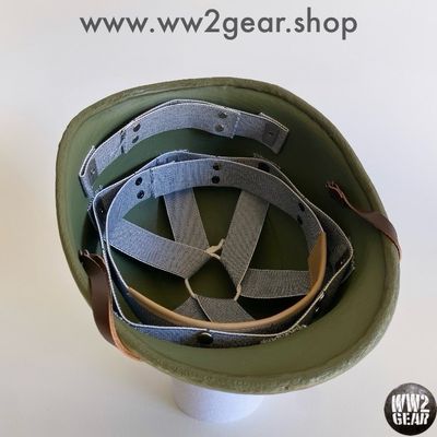 WW2 US Hawley Fibre Liner Reproduction with Rayon Webbing &amp; Headband - Size 7 1/8 (57cm)