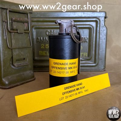 Yellow Label for US WW2 MKIII-A1 Offensive Grenade (Paper Reproduction)