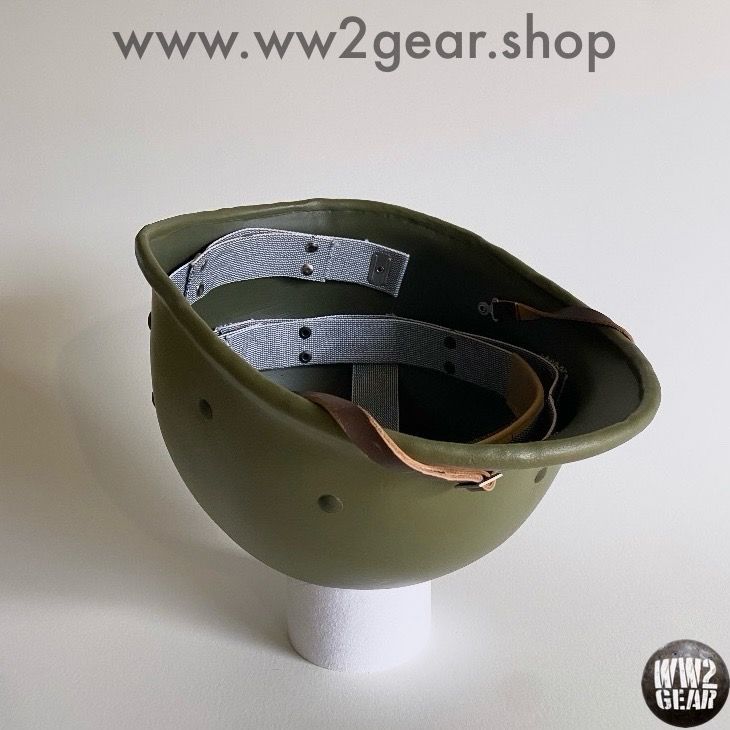 WW2 US Hawley Fibre Liner Reproduction with Rayon Webbing &amp; Headband - Size 7 3/8 (59cm)