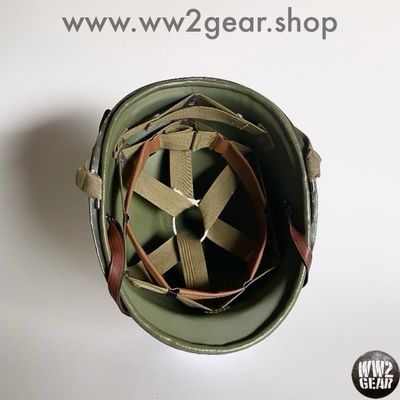 WW2 US Hawley Fibre Liner Reproduction with HBT Webbing &amp; Headband