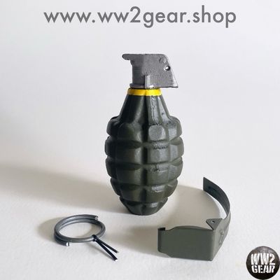 US WW2 MKII Frag Grenade Reproduction with Metal Spoon &amp; Ring