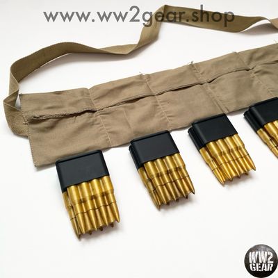 US WW2 M1 Garand Bandoleer + 6 En-Bloc Clips (Dummy Props / Fillers)