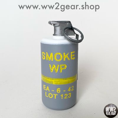 US WW2 M15 Smoke WP (White Phosphorus) Grenade Reproduction with Metal Spoon &amp; Ring