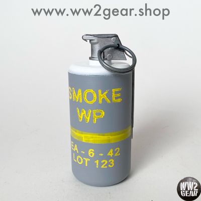 US WW2 M15 Smoke WP (White Phosphorus) Grenade Reproduction with Metal Spoon &amp; Ring