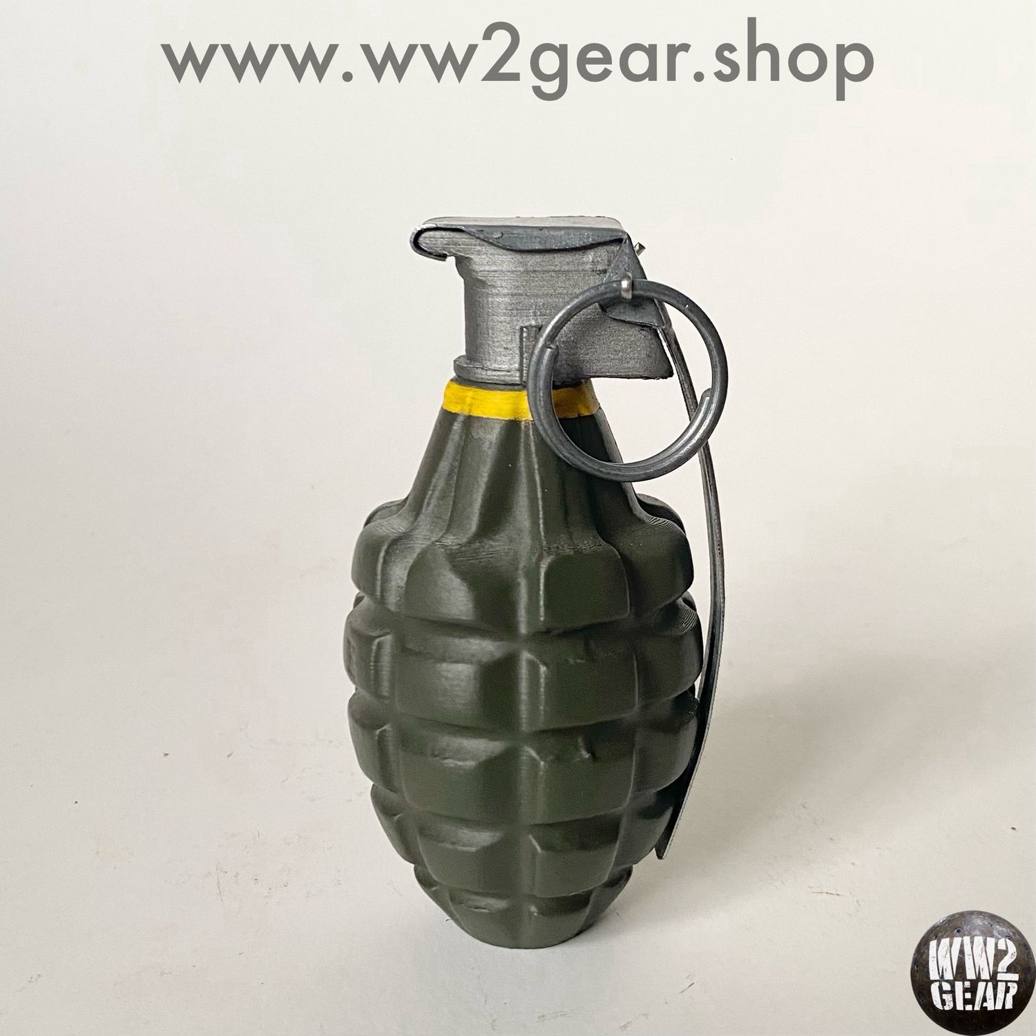 230g Loaded US WW2 MKII Frag Grenade Reproduction With Metal Spoon &amp; Ring
