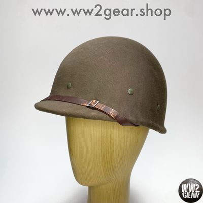 WW2 US Hawley Fibre Liner Cloth-Covered Reproduction with HBT Webbing &amp; Sweatband